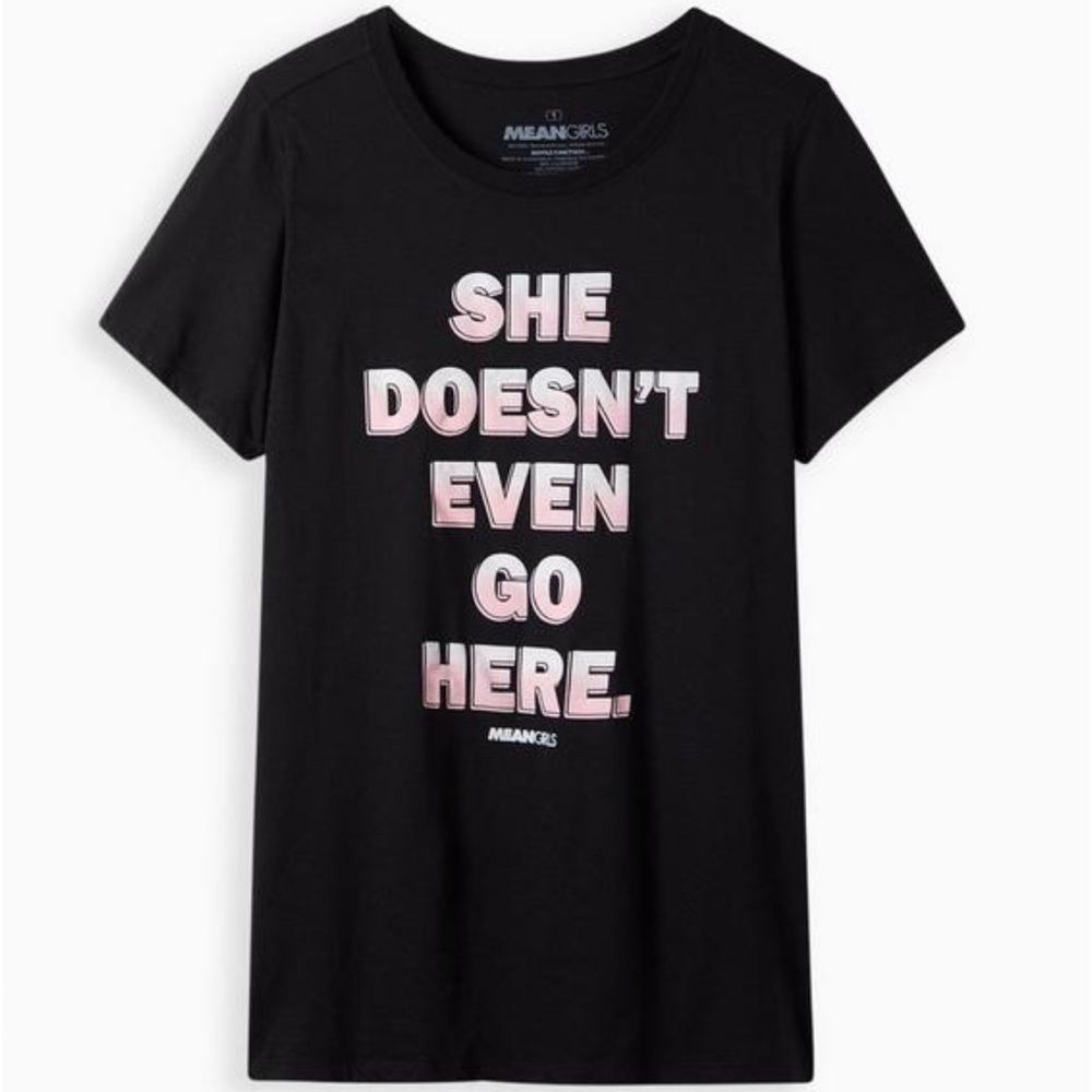 Torrid Slim Fit Crew Tee - Signature Jersey Mean Girls Black